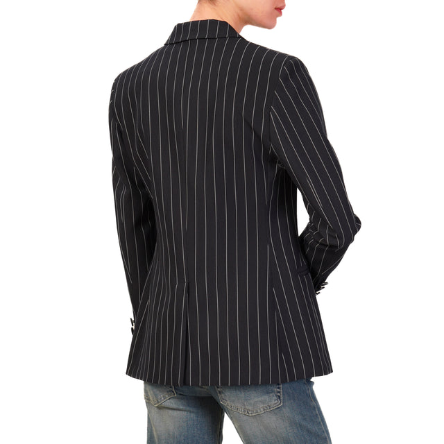 Chaqueta de raya diplomática Vicolo-1 con botones - Azul