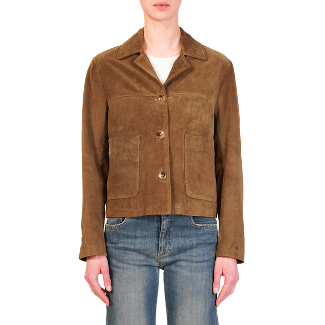 Chaqueta de ante de piel auténtica Vicolo - gris paloma
