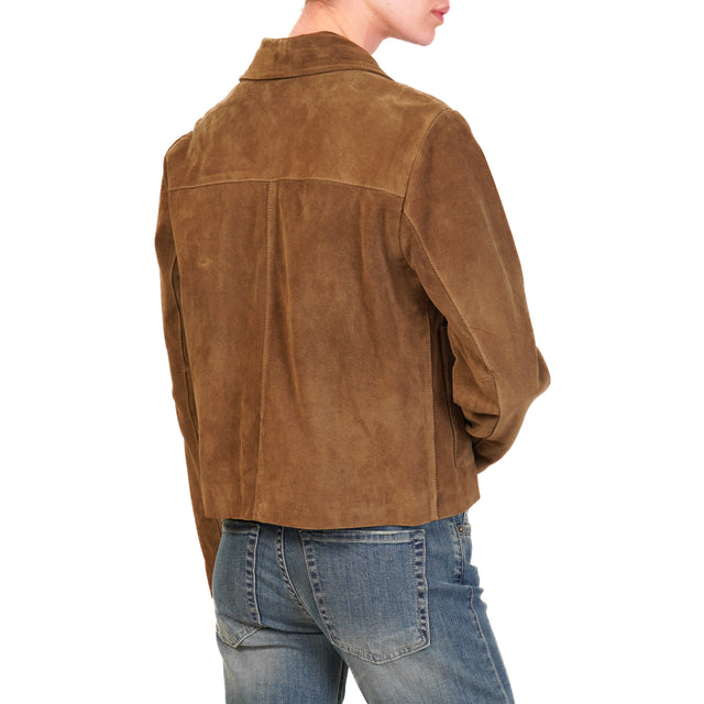 Chaqueta de ante de piel auténtica Vicolo - gris paloma