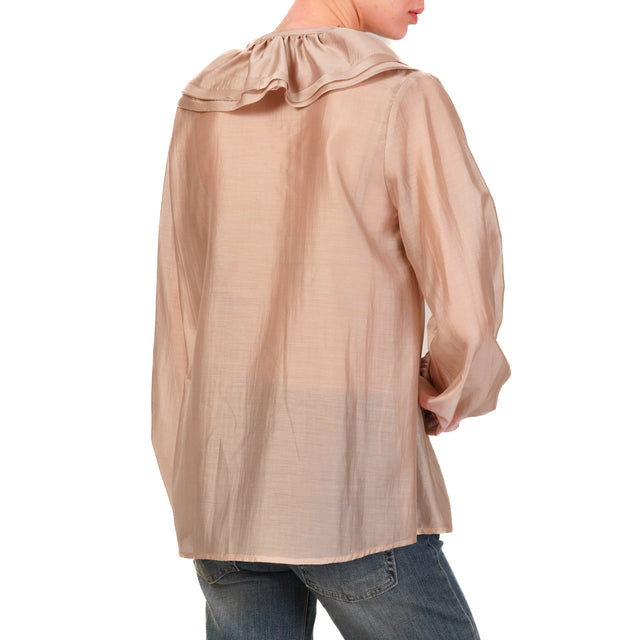 Vicolo-Blusa in mussola con rouches - onion