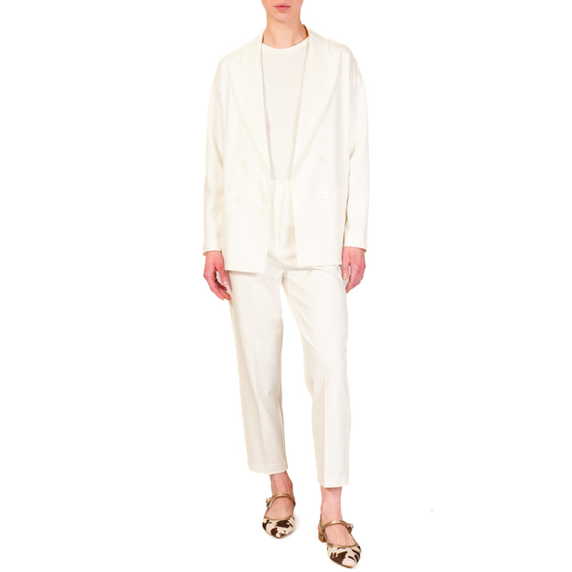 Pantalón de punto Vicolo-Milano con espalda elástica - leche