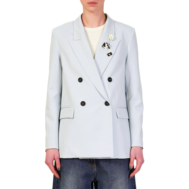 Chaqueta cruzada de doble tejido Vicolo - cielo
