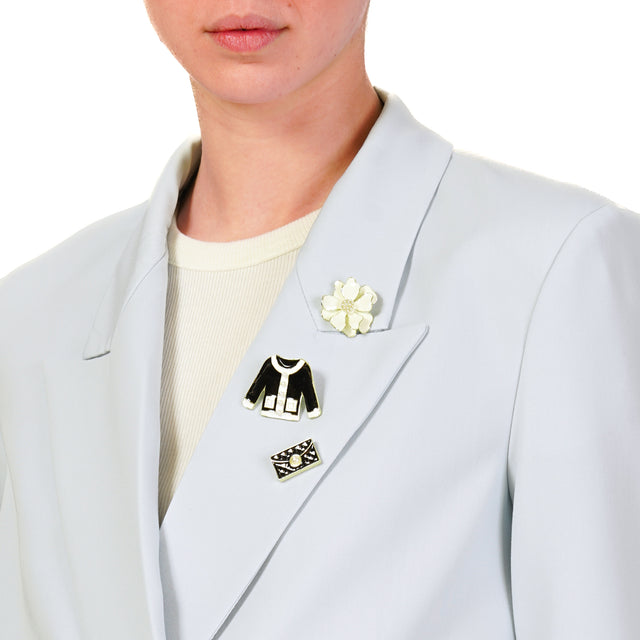 Chaqueta cruzada de doble tejido Vicolo - cielo