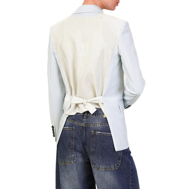 Chaqueta cruzada de doble tejido Vicolo - cielo