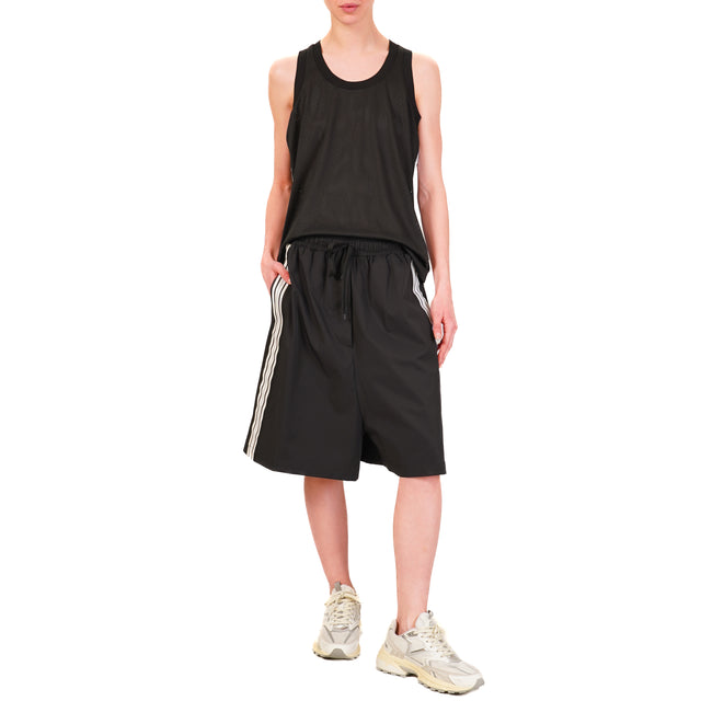 Bermudas Vicolo con cordón lateral - negro/blanco