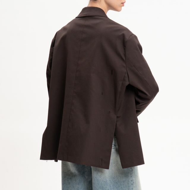 Vicolo-Giacca oversize spacchi laterali - moro