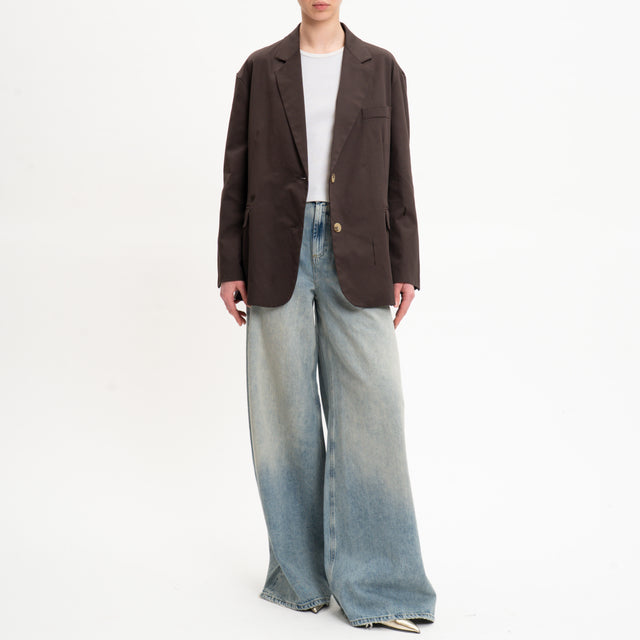 Vicolo-Giacca oversize spacchi laterali - moro