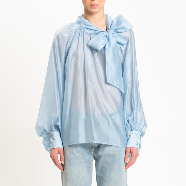 Vicolo-Camicia mussola manica ampia - celeste