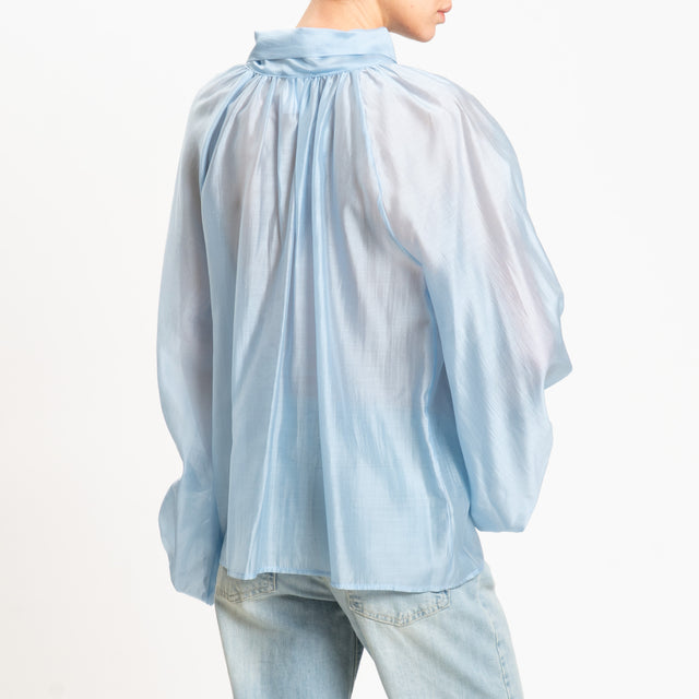 Vicolo-Camicia mussola manica ampia - celeste