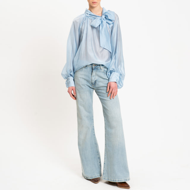 Vicolo-Camicia mussola manica ampia - celeste