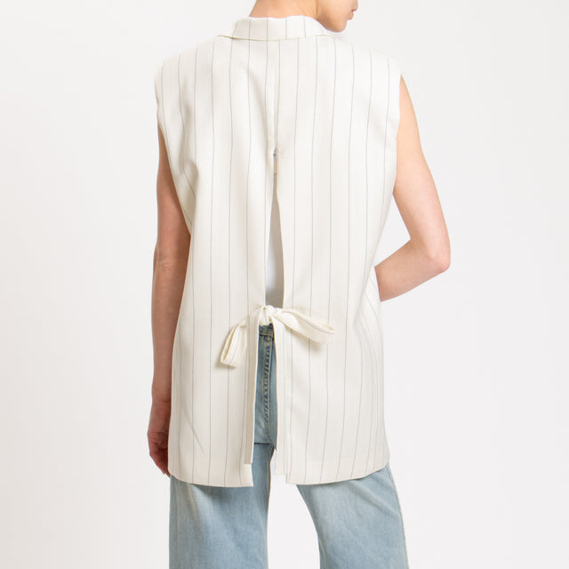 Vicolo-Gilet gessato 1 bottone - burro