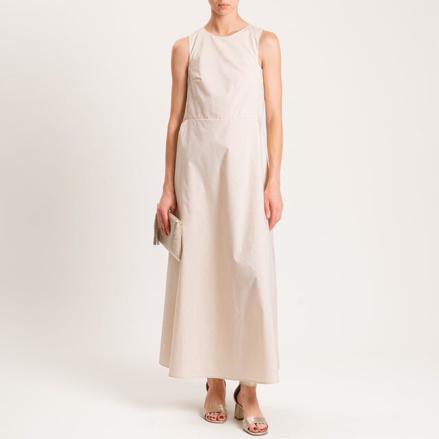 Vicolo-Abito smanicato in popeline - beige