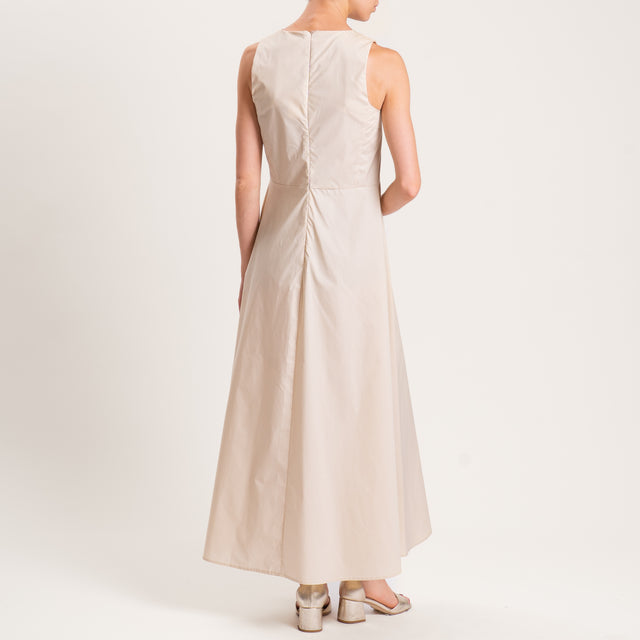 Vicolo-Abito smanicato in popeline - beige