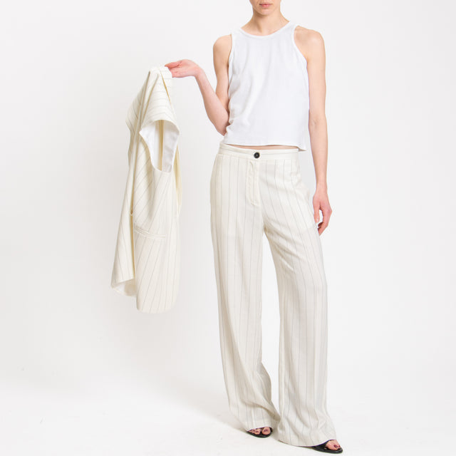 Vicolo-Pantalone gessato - burro