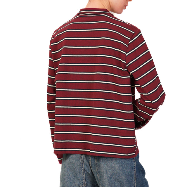 Camiseta Vicolo Pollo Rayas - Burdeos/Negro/Crema