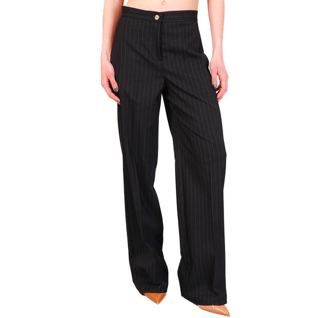 Pantalón recto de raya diplomática Vicolo - azul