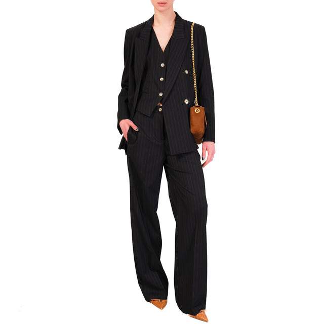 Chaqueta cruzada de raya diplomática Vicolo - Azul