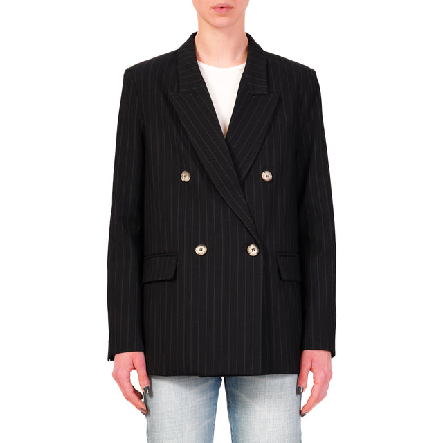 Chaqueta cruzada de raya diplomática Vicolo - Azul