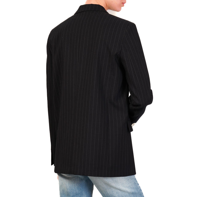 Chaqueta cruzada de raya diplomática Vicolo - Azul