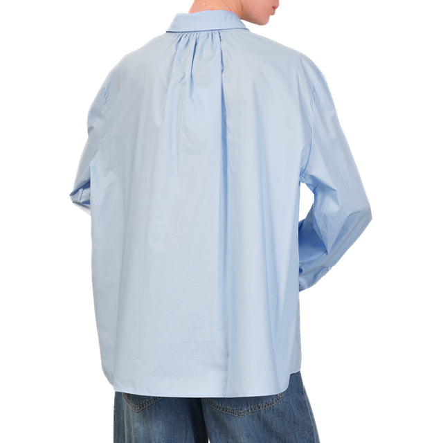 Vicolo-Camicia over con bolo - azzurro