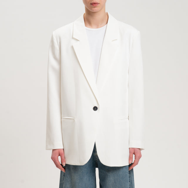Chaqueta extragrande Vicolo de un botón - Blanca