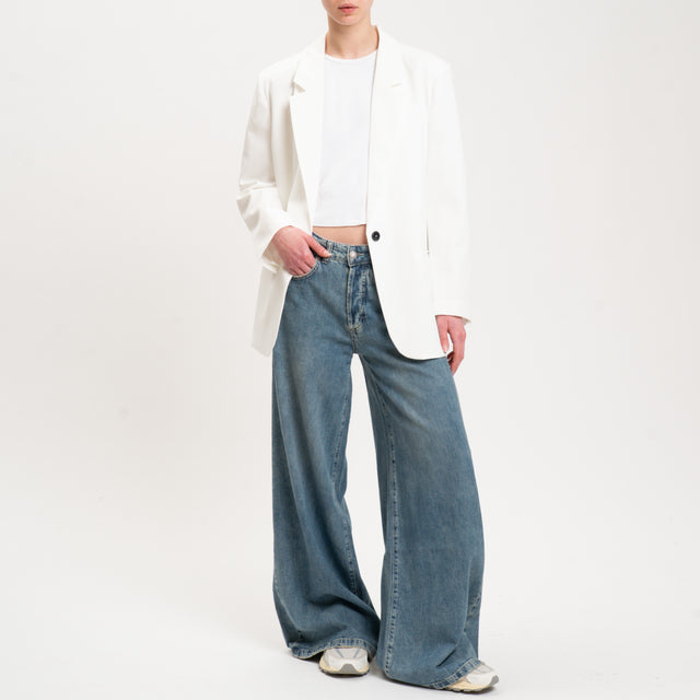 Chaqueta extragrande Vicolo de un botón - Blanca
