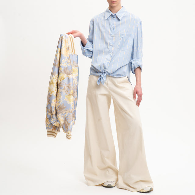 Vicolo-Camicia oversize a righe - azzurro/mimosa