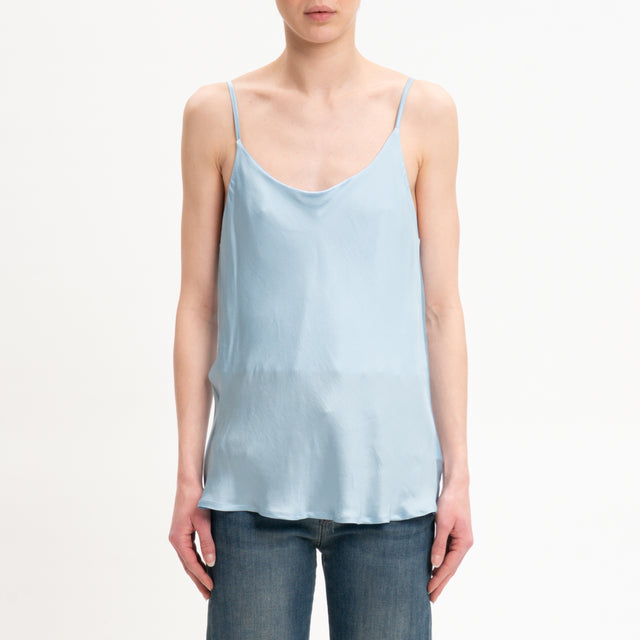 Vicolo-Top satin bretelle regolabili - cielo