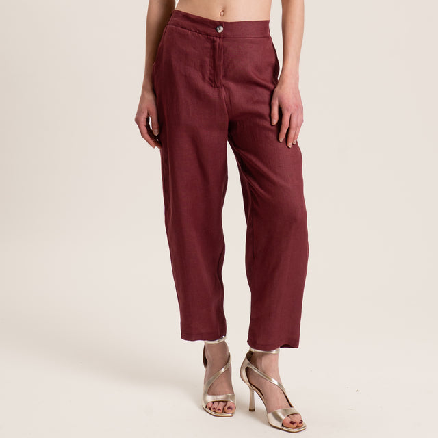Vicolo-Pantalone in lino elastico dietro - india