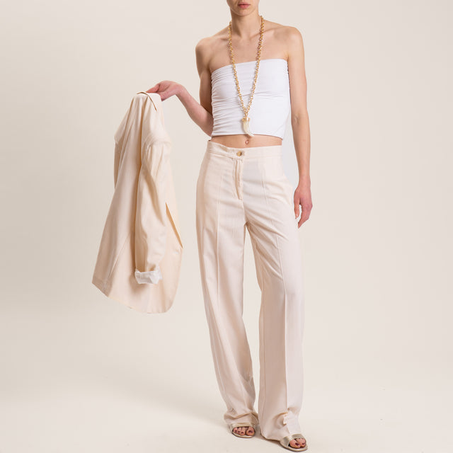 Vicolo-Pantalone misto lino - burro