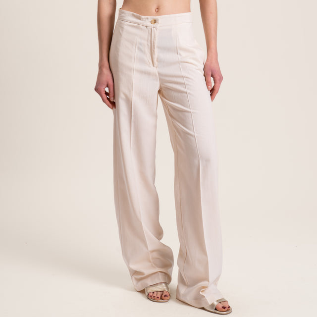 Vicolo-Pantalone misto lino - burro