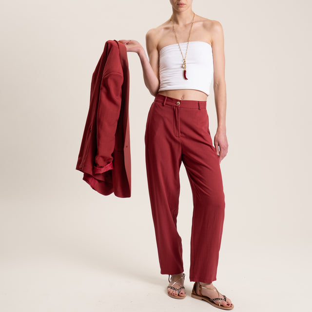 Vicolo-Pantalone misto lino elastico dietro - india
