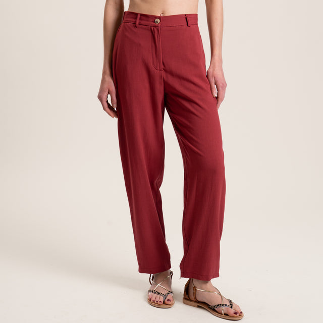 Vicolo-Pantalone misto lino elastico dietro - india