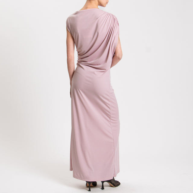 Vicolo-Abito smanicato con arricciatura laterale - rosa