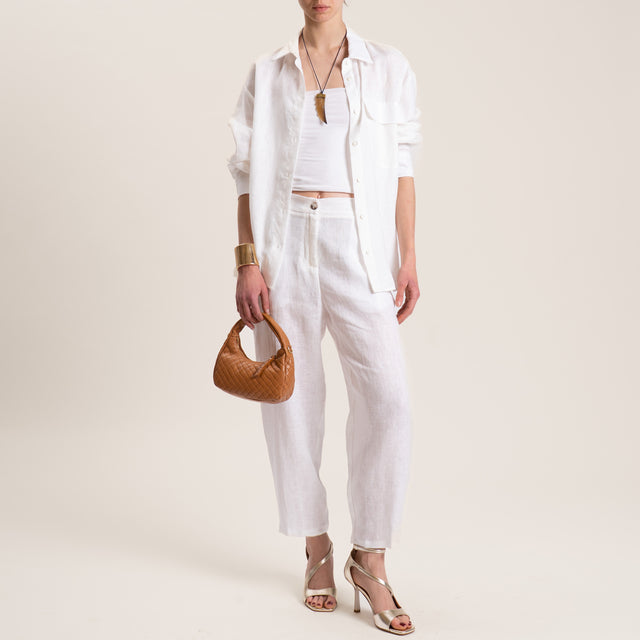 Vicolo-Camicia in lino - latte