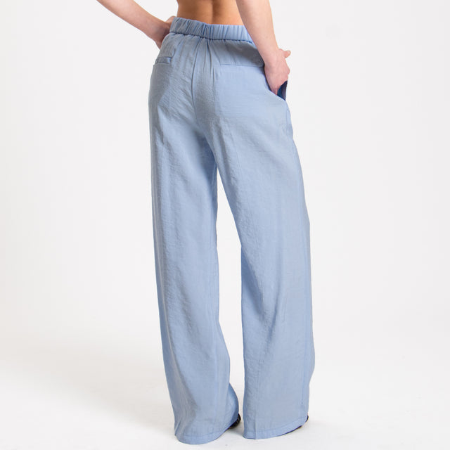 Vicolo-Pantalone elastico dietro - celeste