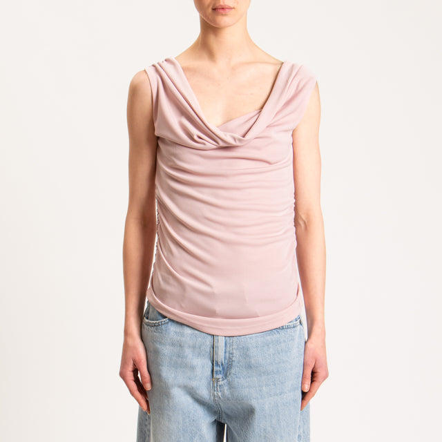 Vicolo-Top in JERSEY elasticizzato arricciature laterali - rosa