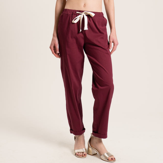 Vicolo-Pantalone popeline elastico in vita - india