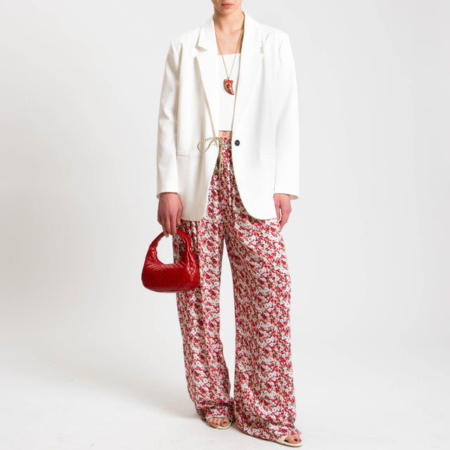 Vicolo-Pantalone fantasia provenzale con coulisse - latte/cherry