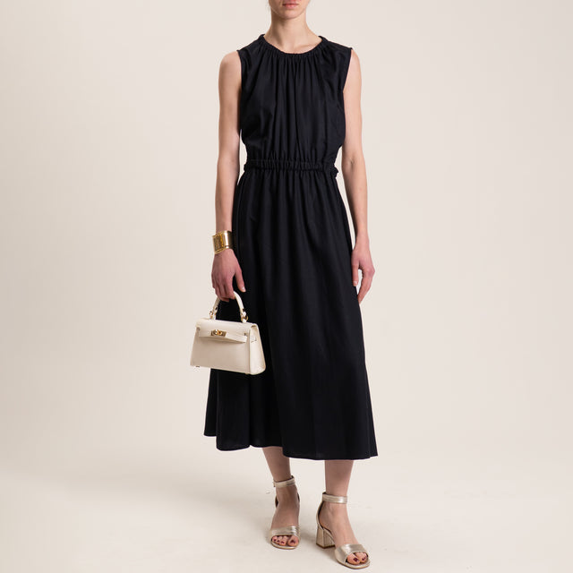 Vicolo-Abito cut out misto lino - nero