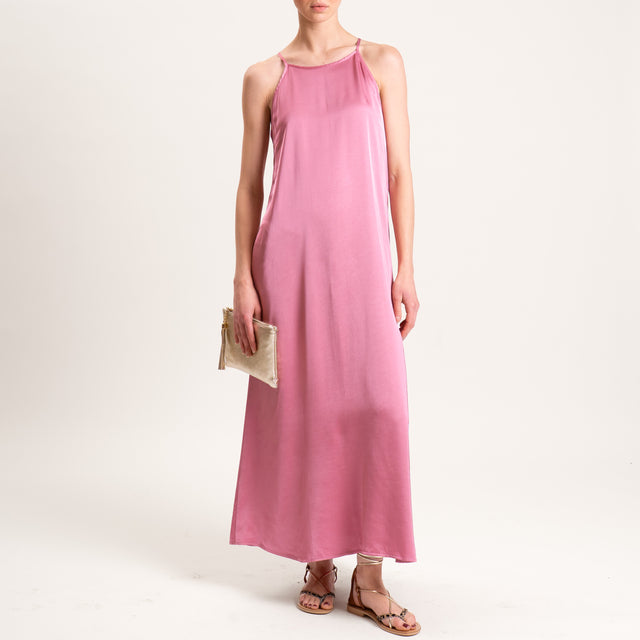 Vicolo-Abito satin con bretelle - blush