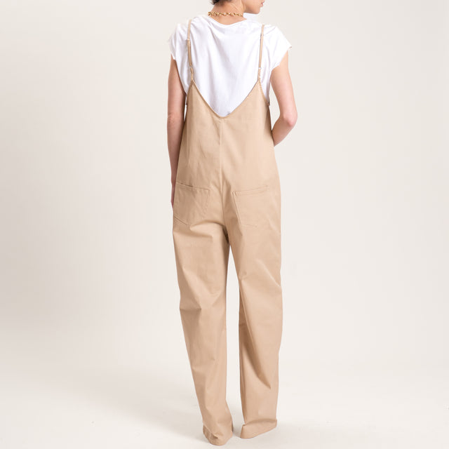 Vicolo-Tuta con tasche bretelle regolabili - beige