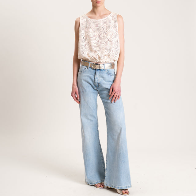 Vicolo-Top crochet con elastico - burro