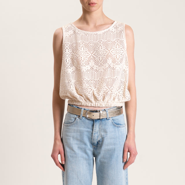 Vicolo-Top crochet con elastico - burro
