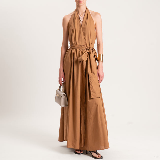 Vicolo-Abito tela parachute con cintura - tabacco