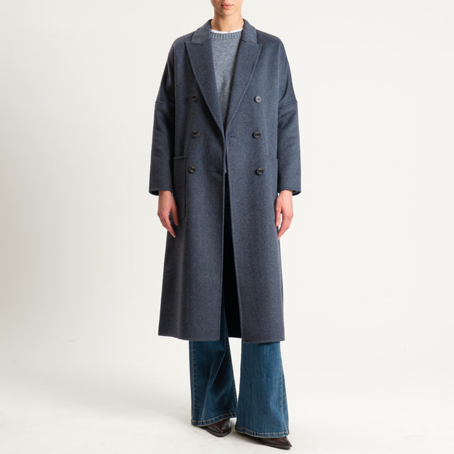 Vicolo-Cappotto hand made doppiopetto misto lana - antracite
