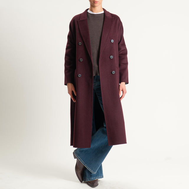 Vicolo-Cappotto hand made doppiopetto misto lana - Bordeaux