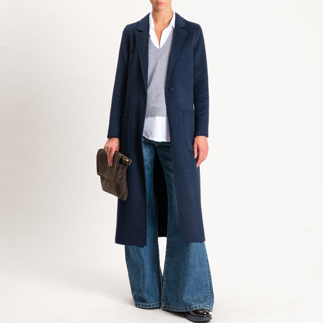 Vicolo-Cappotto hand made misto lana - blu