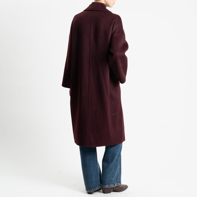 Vicolo-Cappotto doppiopetto hand made misto lana - vino