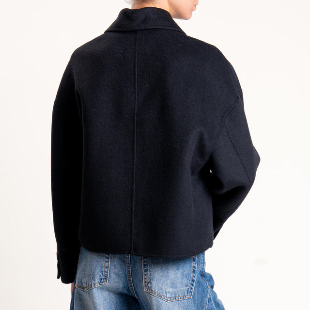 Vicolo-Giacca caban HAND MADE misto lana - nero